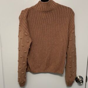 Jessica Simpson Textured Tan Turtleneck Sweater